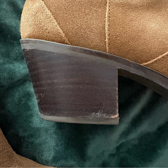 Women’s Brown Suede Ankle Boots with Square Toe and Stretch size 10 - Picture 7 of 11